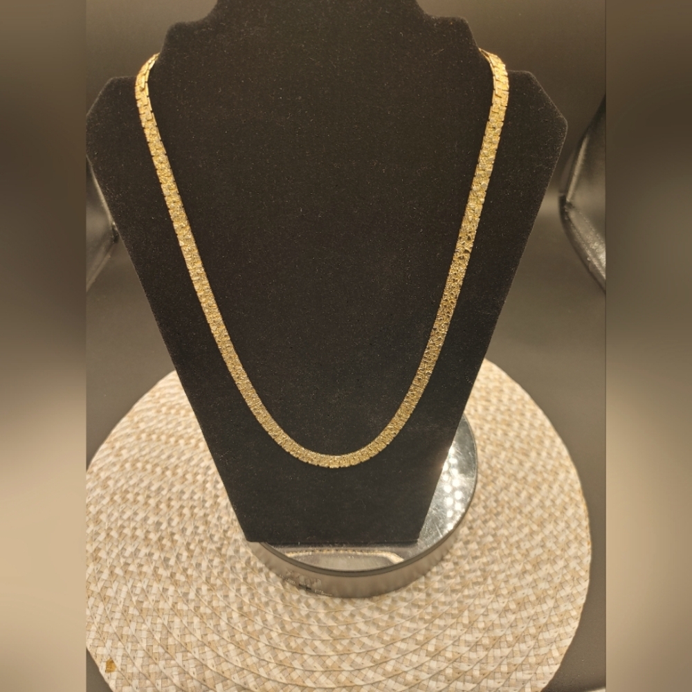 Sugin Vintage Goldtone Nugget Link Necklace